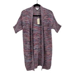 NWT Sundance‎ Women's Open Knit Crochet Short Sleeve Cardigan Sweater Sz Medium